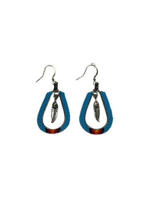Beaded Feather Earrings – Medicine Wheel Collection