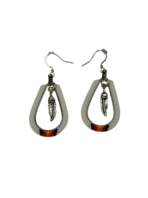 Beaded Feather Earrings – Medicine Wheel Collection
