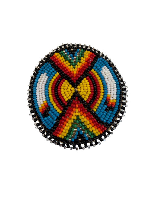 Beaded Round Barrette – Medicine Wheel Inspired Design
