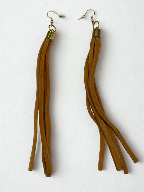 Tanned Moosehide Fringe Earrings