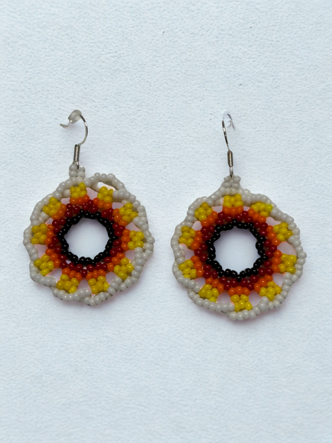 Circular Beaded Earrings – 2 Color Styles
