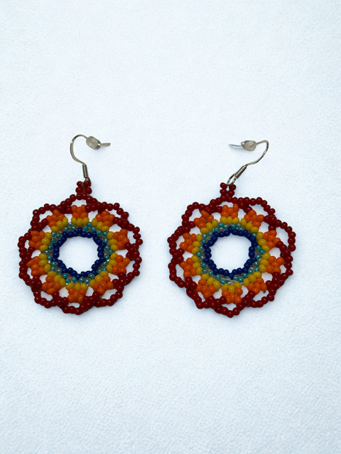 Circular Beaded Earrings – 2 Color Styles