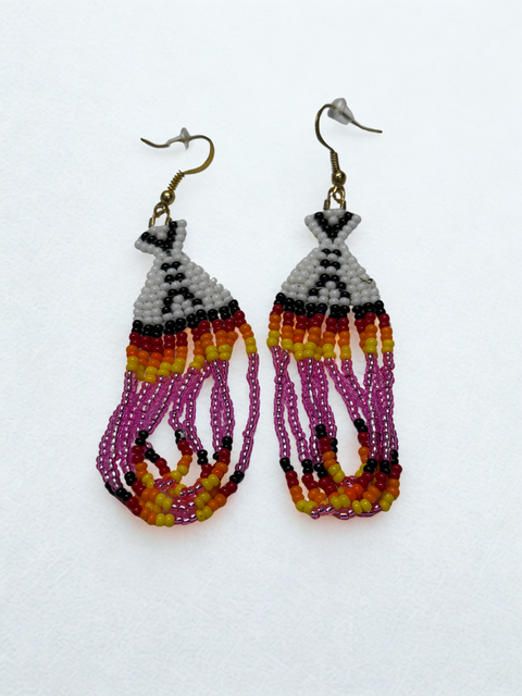 Miichuuap (Tipi) Scope Fringe Earrings – 3”