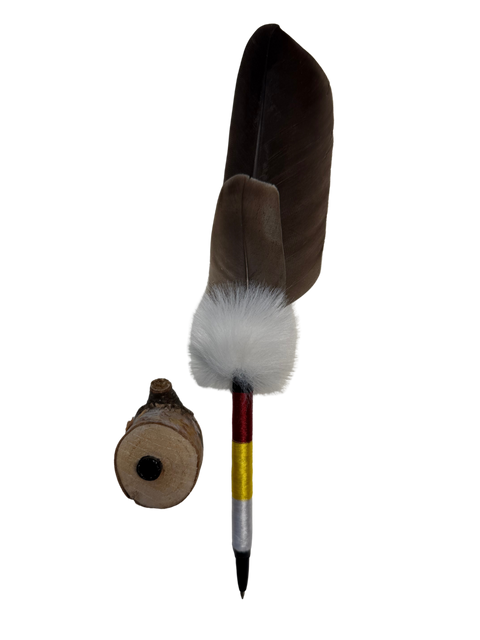 Handcrafted Feather Pen – Medicine Wheel Colors