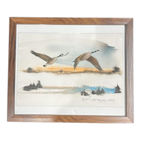 Two Geese Springtime 10"X12" - Watercolor on Paper