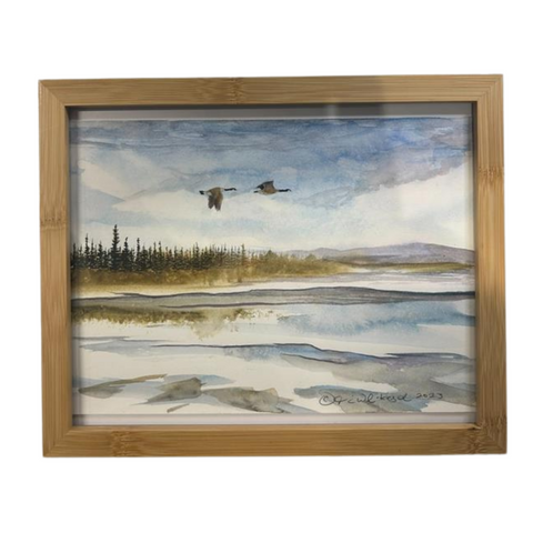 Geese over James Bay 11"X9" - Watercolor on Paper
