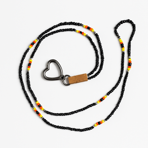 Beaded Lanyard with Heart Clip (21”)