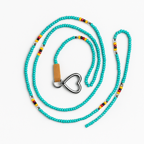 Beaded Lanyard with Heart Clip (21”)