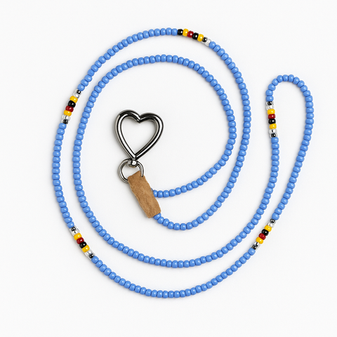 Beaded Lanyard with Heart Clip (21”)