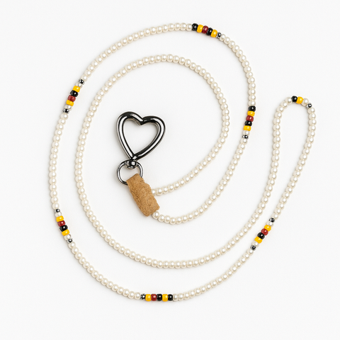 Beaded Lanyard with Heart Clip (21”)