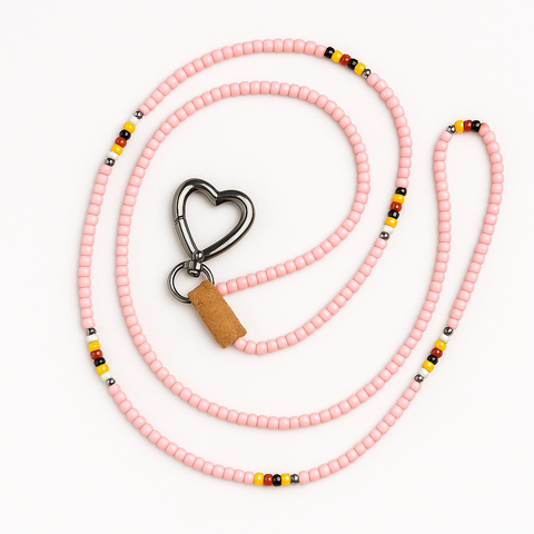 Beaded Lanyard with Heart Clip (21”)