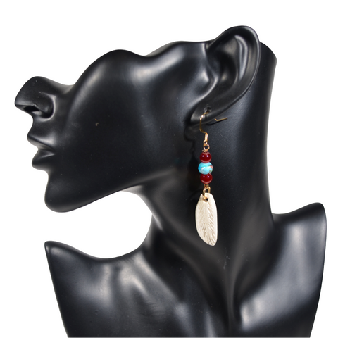 Moose Antler Feather Shaped Earrings