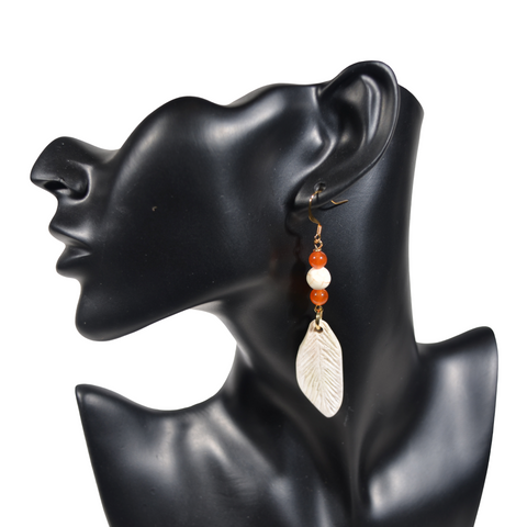 Moose Antler Feather Shaped Earrings