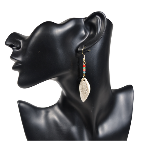 Moose Antler Feather Shaped Earrings