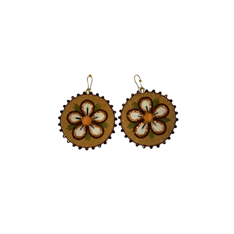 Porcupine Quill Moosehide Earrings