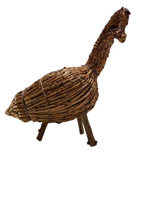 Handcrafted Tamarack Bird Decoy – Turned Neck (Wide)