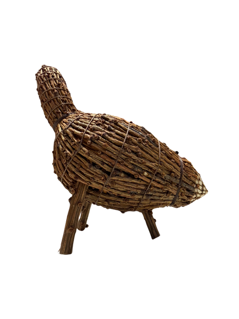 Handcrafted Tamarack Bird Decoy – Turned Neck (Wide)