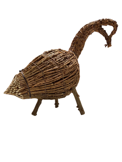 Handcrafted Tamarack Bird Decoy – Turned Neck (Wide)