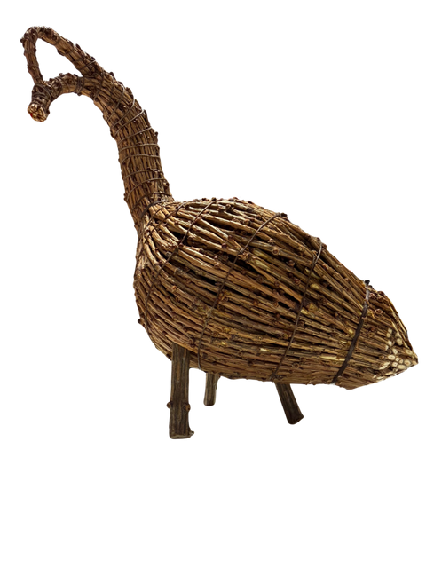 Handcrafted Tamarack Bird Decoy – Turned Neck (Wide)