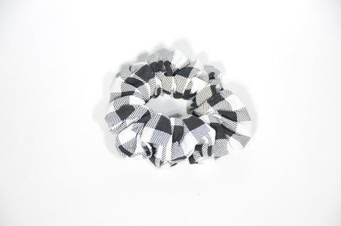White & Black Checkered Scrunchie (Small) by Priscilla Gilpin