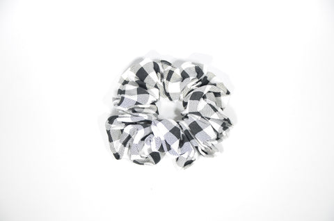 Black & White Checkered Scrunchie (Large)