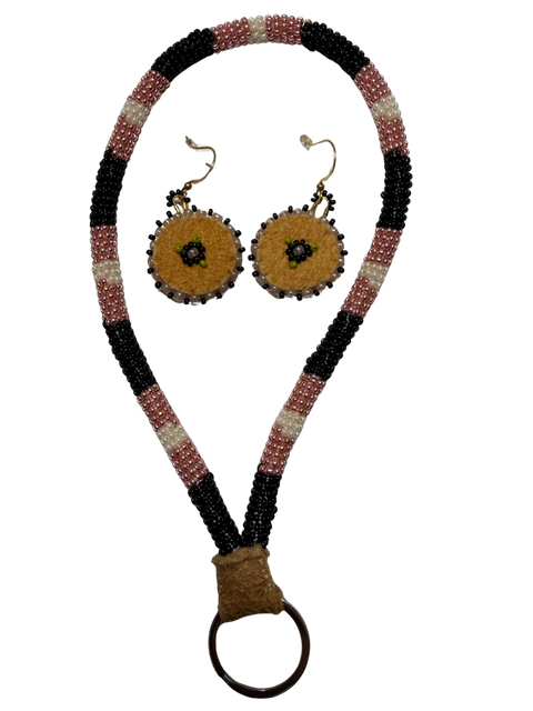 Beaded Lanyard & Earring Set — Moosehide Collection