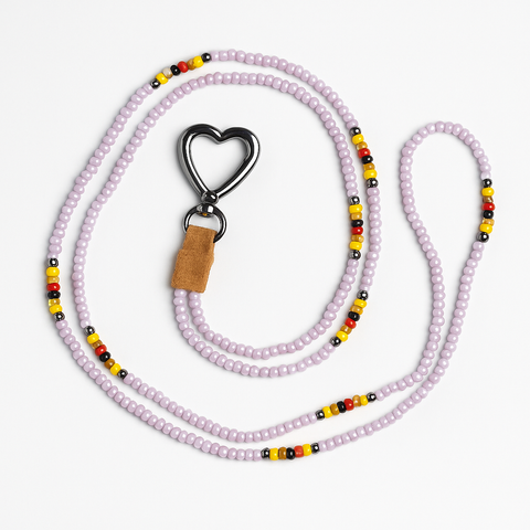 Beaded Lanyard with Heart Clip (21”)
