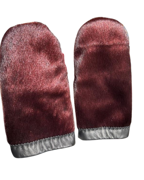 Short Otter Fur Mittens – Brown