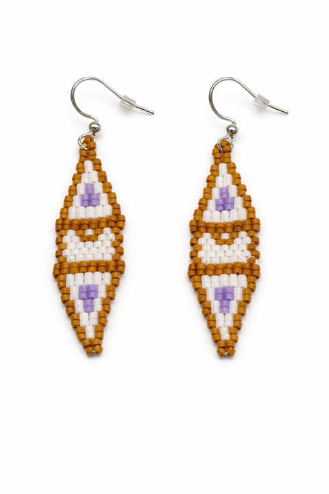 Hand-Beaded Snowshoe Earrings