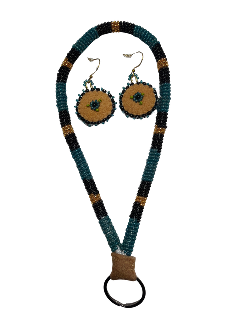 Beaded Lanyard & Earring Set — Moosehide Collection