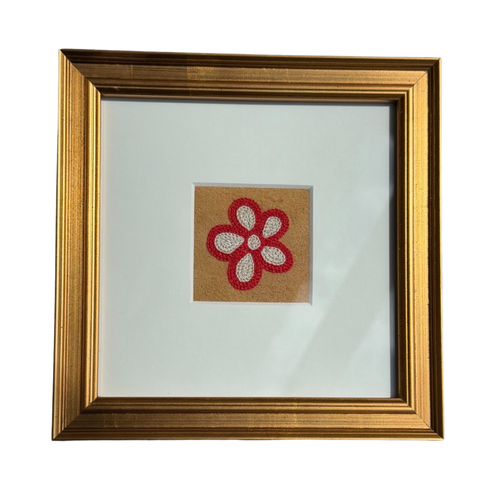Moosehide Floral Embroidery – Framed Artwork