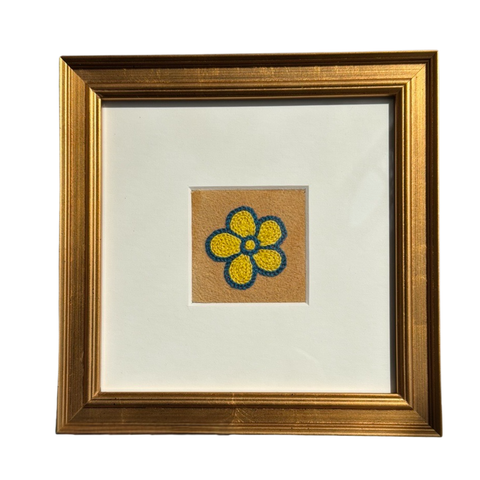 Moosehide Floral Embroidery – Framed Artwork