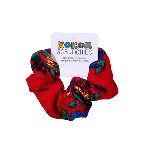 Kokom Anna red scrunchies with Kokom Scrunchies label