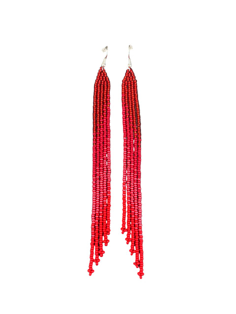Ombré Long Fringe Earrings