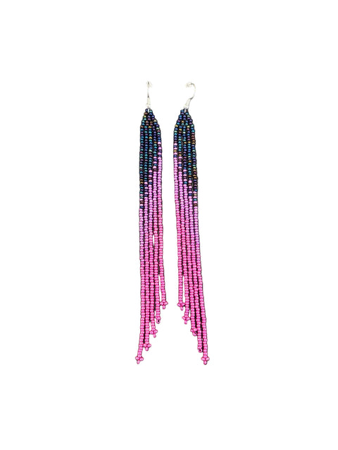 Ombré Long Fringe Earrings