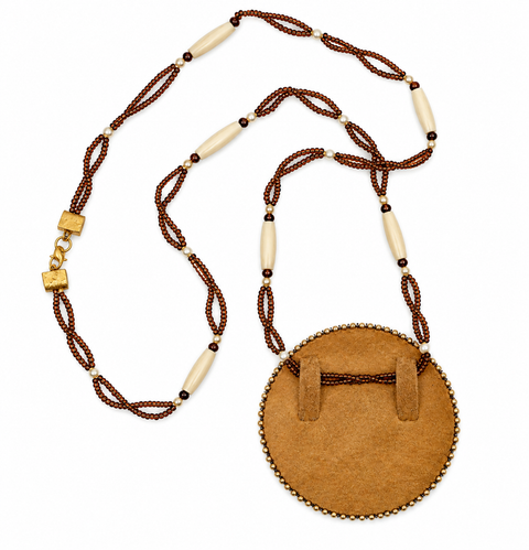 Beaded Bear Paw Medallion Necklace