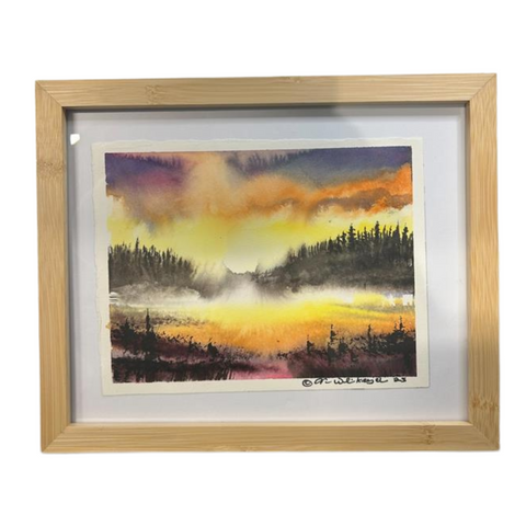 Misty Sunset 9"X11" - Watercolor on Paper