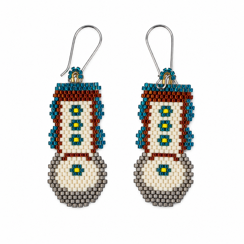 Mini Mukluk Earrings, Delica Beadwork