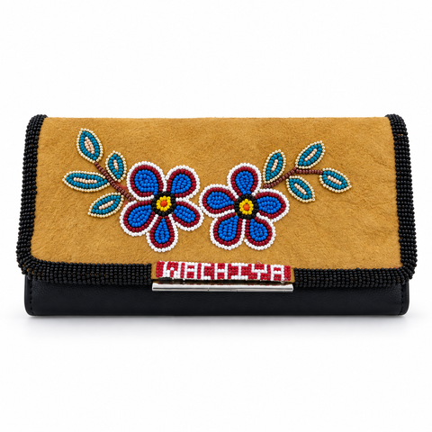 Beaded Moosehide Trifold Wallet by Sheila Matoush